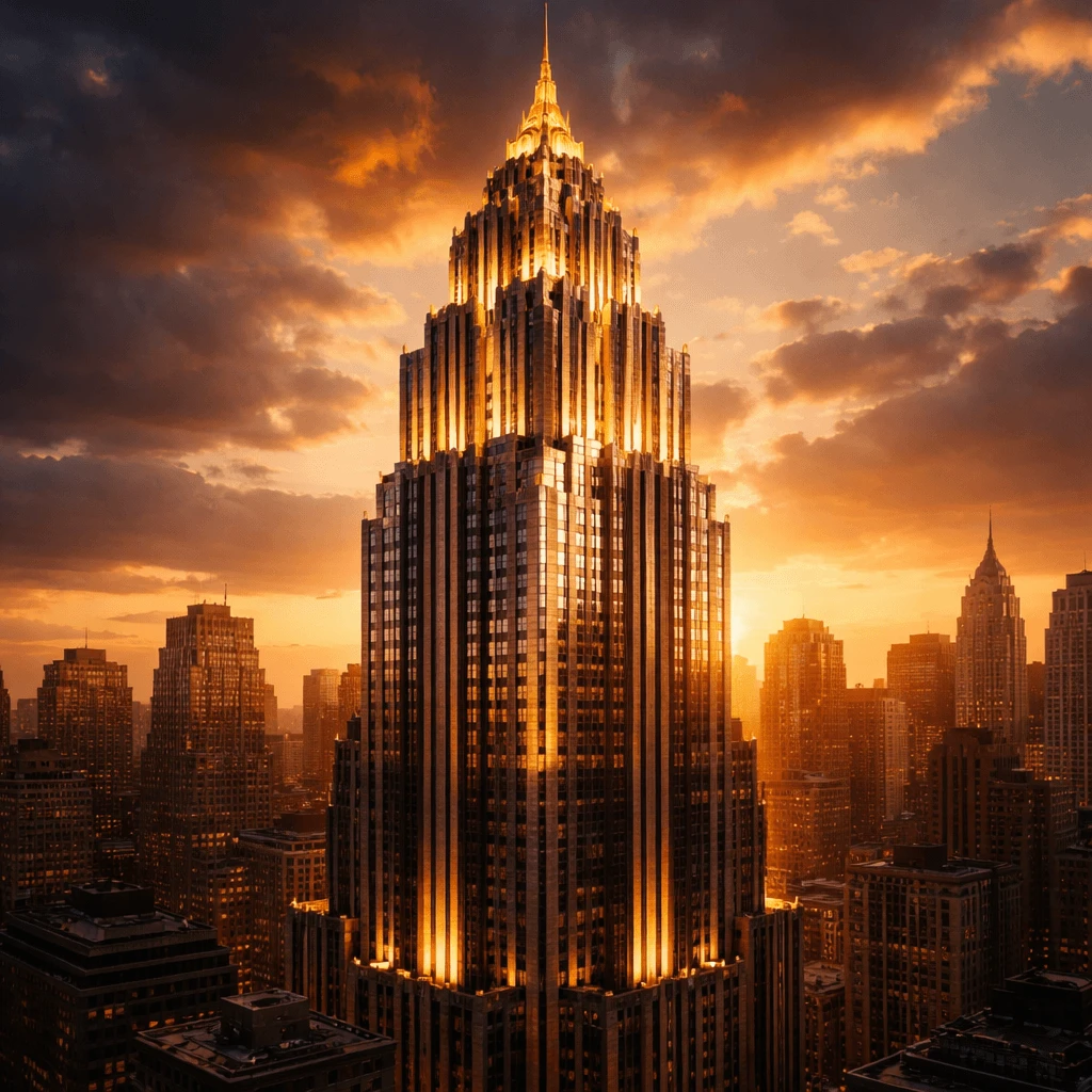 Art Deco skyscraper generated with ChatGPT Images