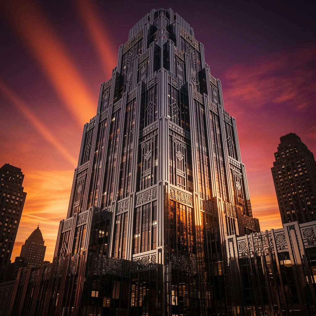 Art Deco skyscraper generated with Flux 2 Pro