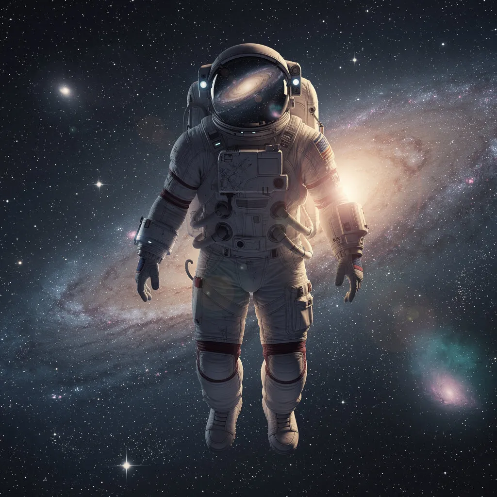 Astronaut space illustration generated with Flux 2 Pro