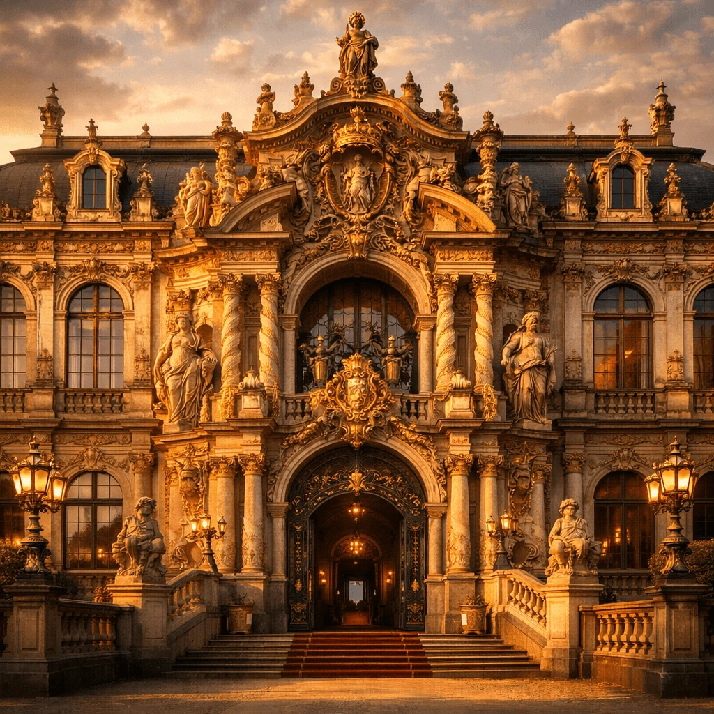Baroque palace facade generated with ChatGPT Images