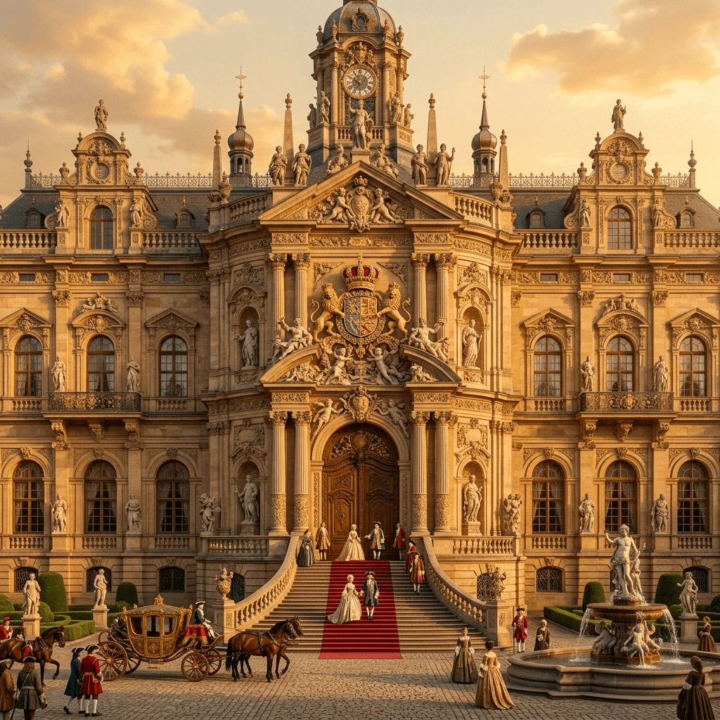 Baroque palace facade generated with Nano Banana
