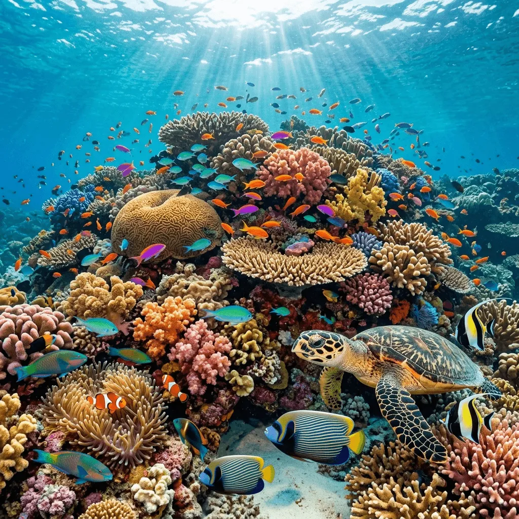 Underwater photography of a vibrant coral reef generated with Nano Banana