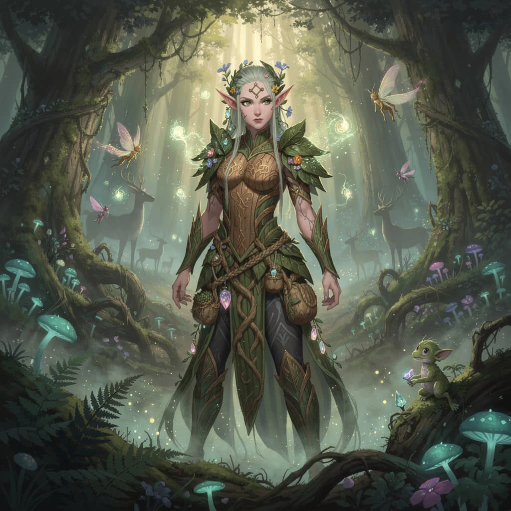 Forest elf guardian with glowing magical environment generated with Flux 2 Pro