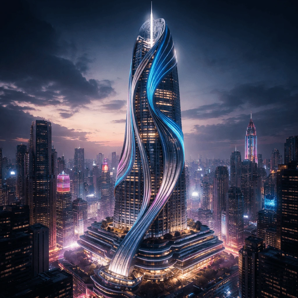 Futuristic skyscraper generated with ChatGPT Images