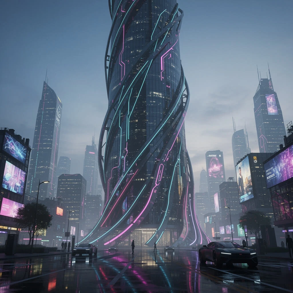 Futuristic skyscraper generated with Flux 2 Pro