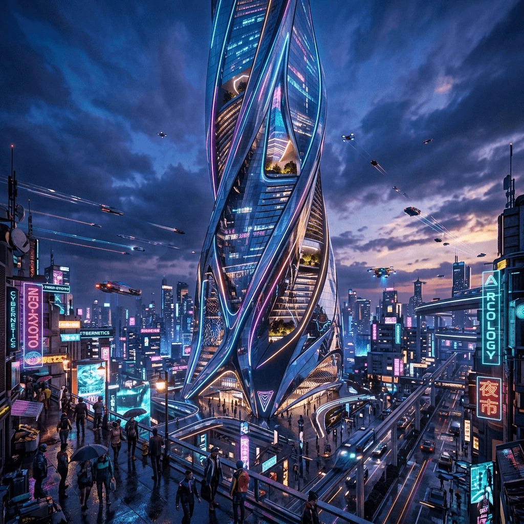 Futuristic skyscraper generated with Nano Banana