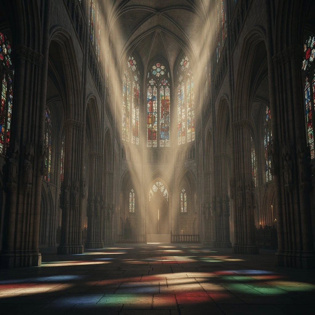 Gothic cathedral interior generated with Flux 2 Pro