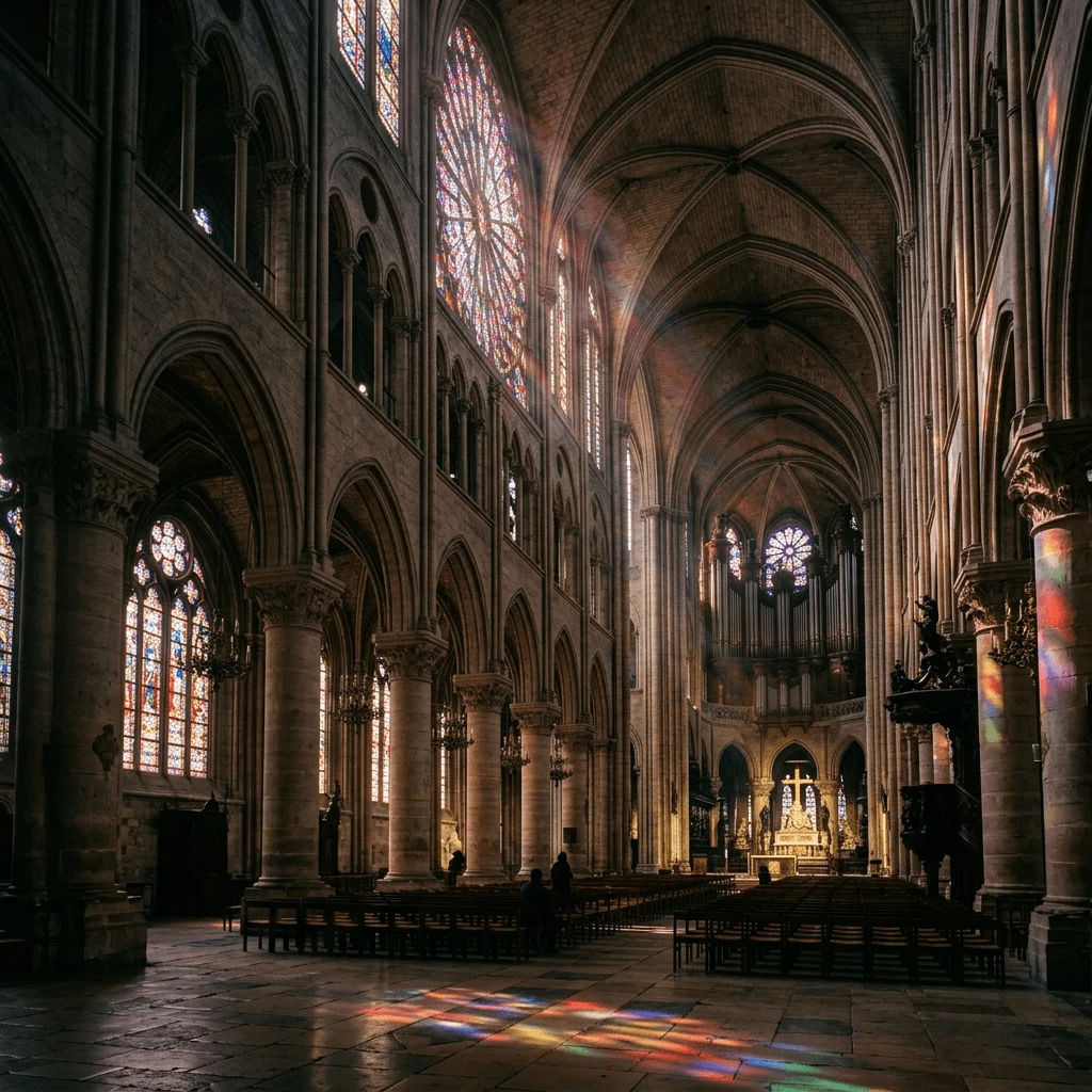 Gothic cathedral interior generated with Nano Banana