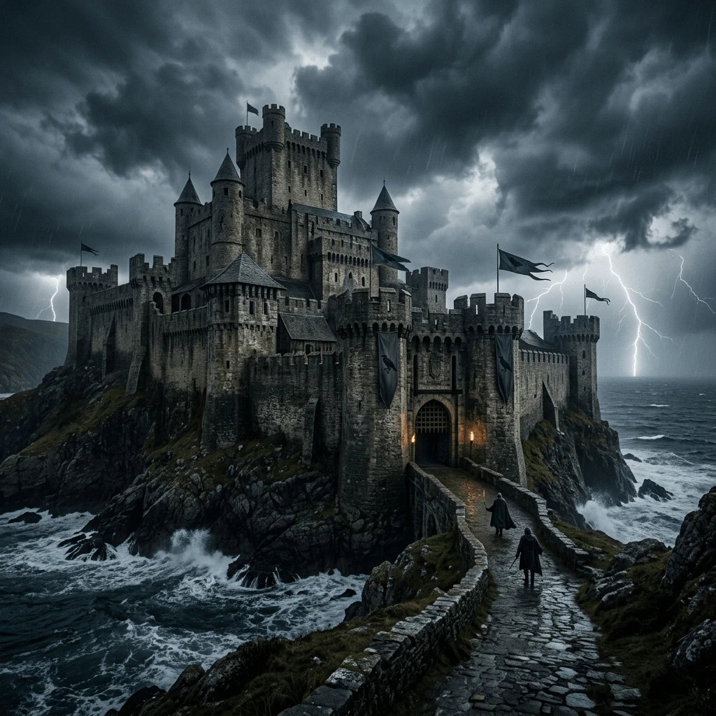 Medieval castle generated with with Nano Banana