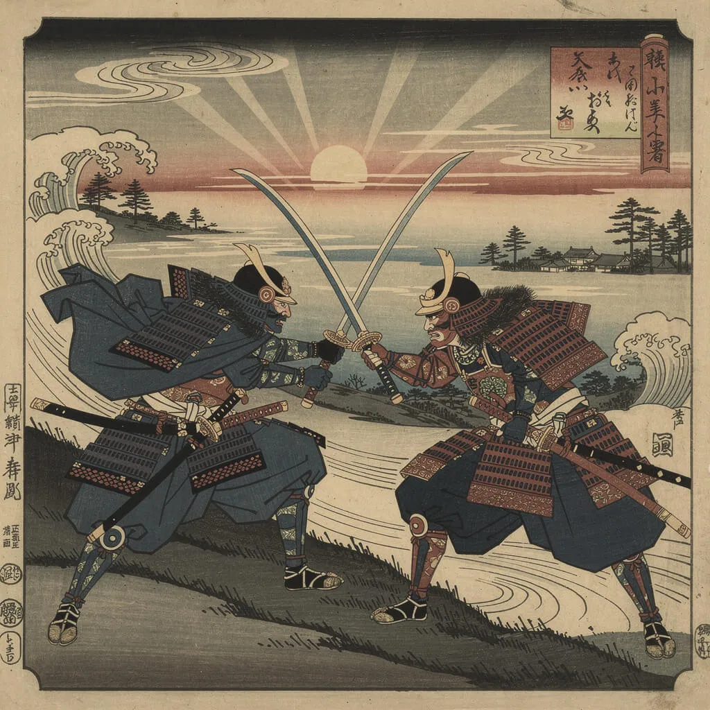 Samurai ukiyo e illustration generated with Flux 2 Pro