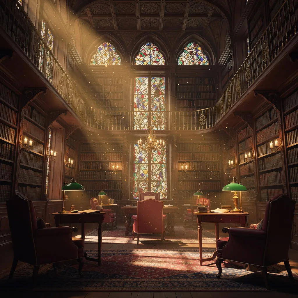 Victorian library interior generated with Flux 2 Pro